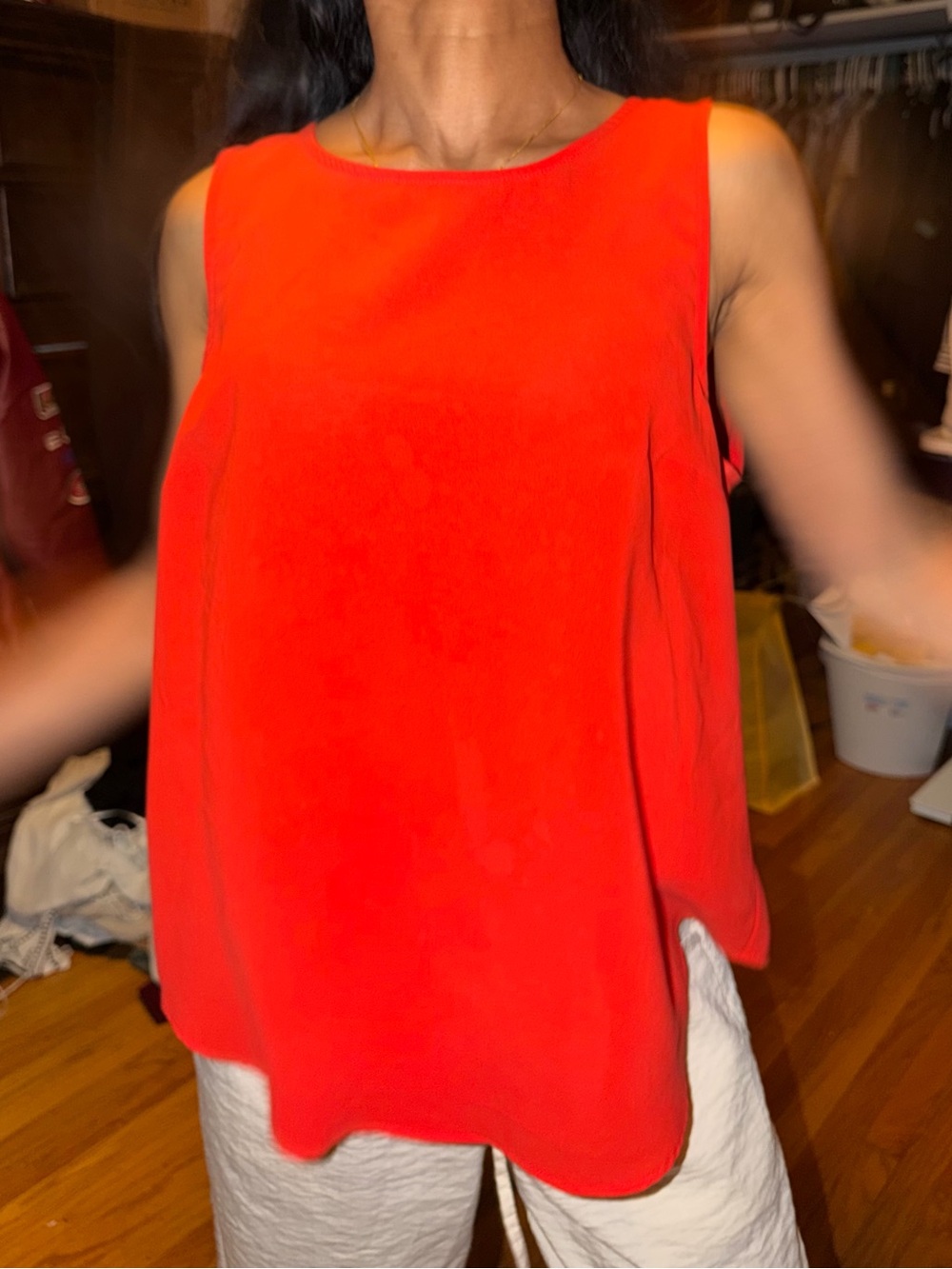 H&M Bright Red Sleeveless Blouse